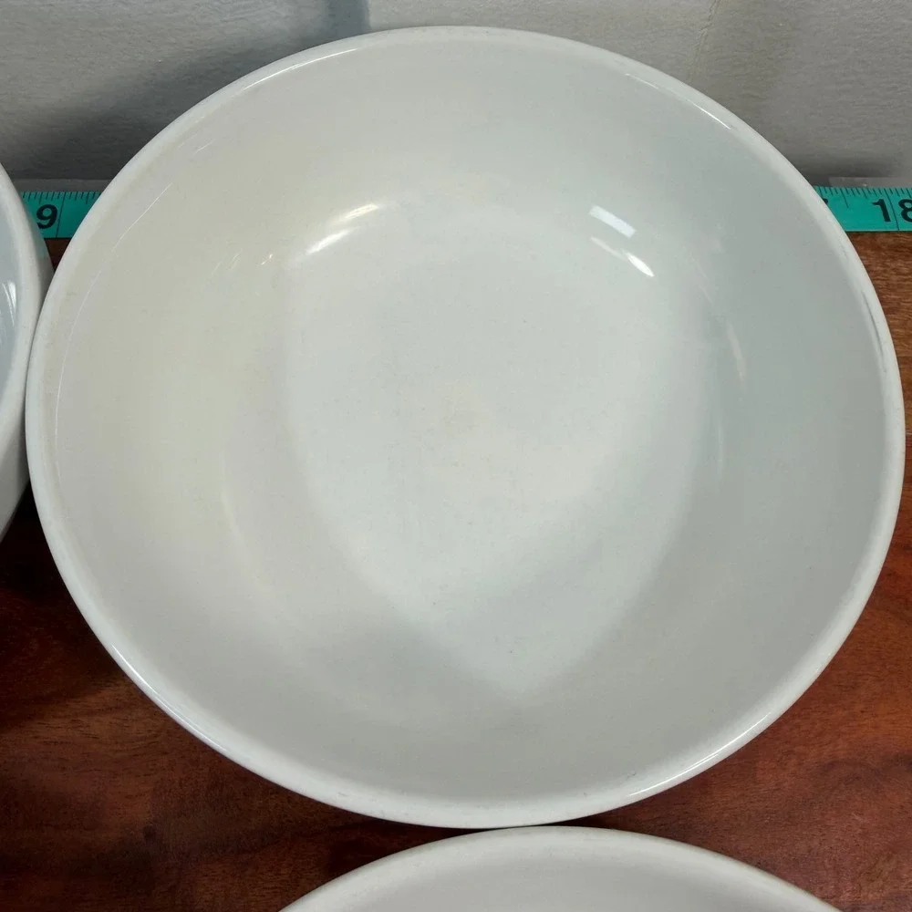Culinary Arts Cafeware White Porcelain Pasta/Salad/soupBowls Set of 4 6-1/4